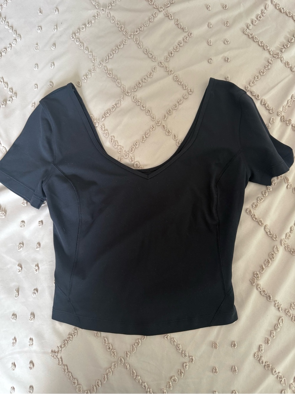 Lululemon Women’s Black Short Sleeve V-Neck Top